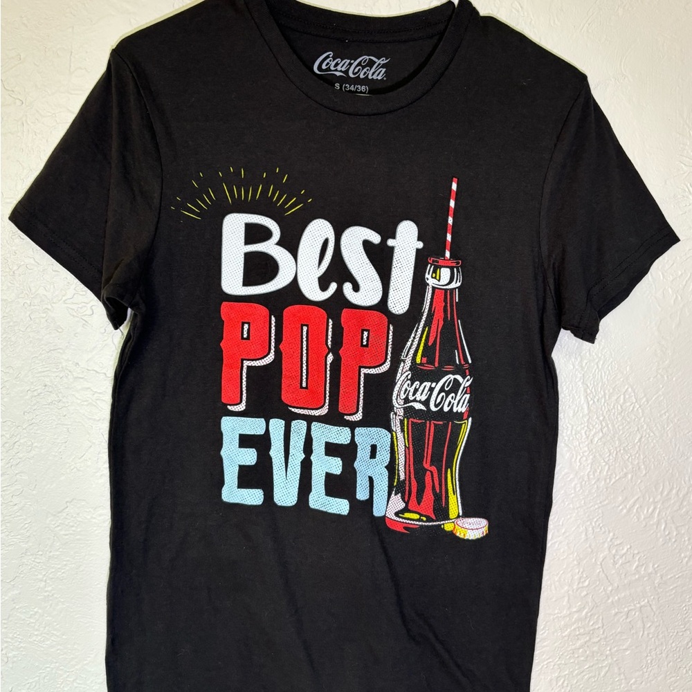 Coca-Cola Black Graphic Tee with White Logo and Text